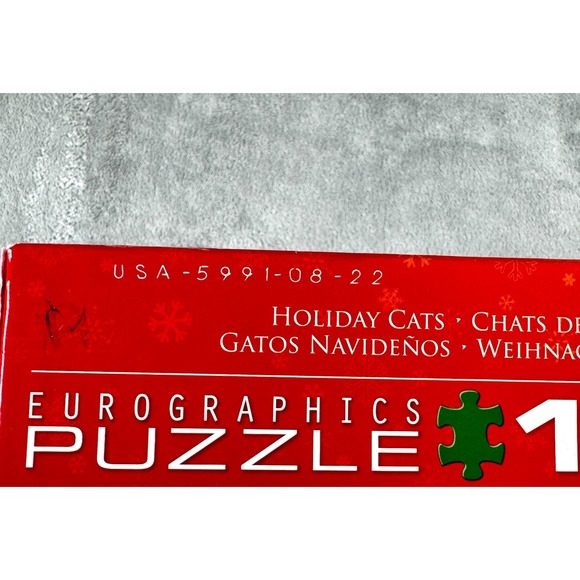 Eurographics Christmas Cat Puzzle Holiday Kitten 1000-Piece Opened - Picture 5 of 8